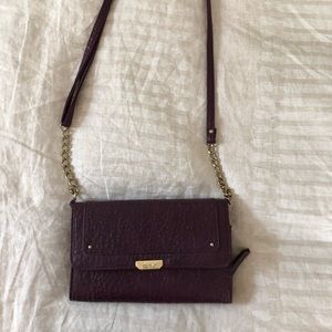 Purple Nicole Miller clutch/crossbody bag